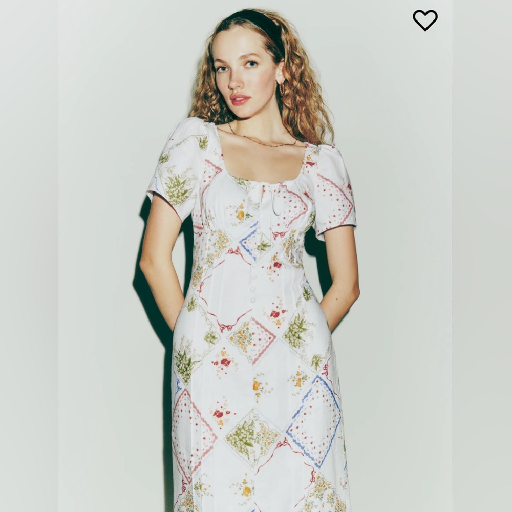 Reformation White Floral Midi Dress